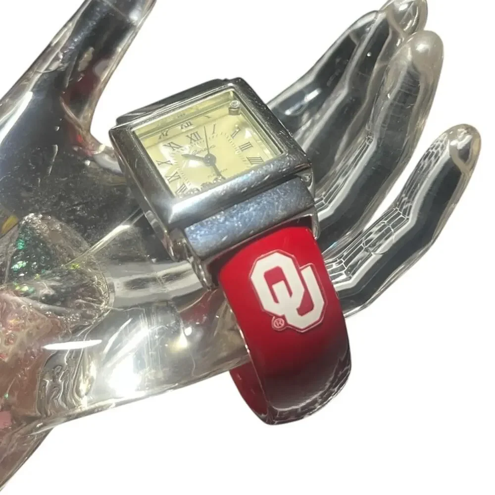 Set - 2 OU Watches Fossil Bracelet Watch & Geneva Bangle Watch Floating Crystals